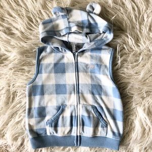 Toddler Bear Ear Plaid Vest